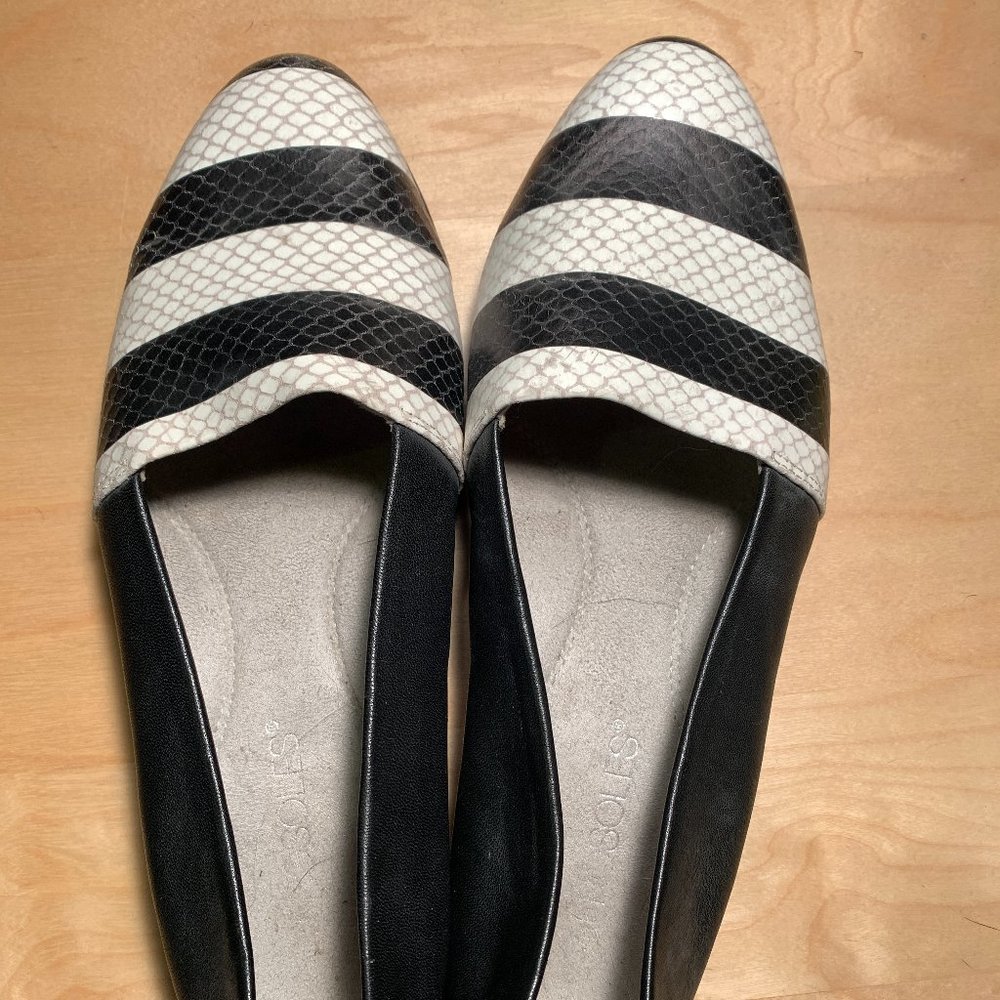 Striped Leather Loafers